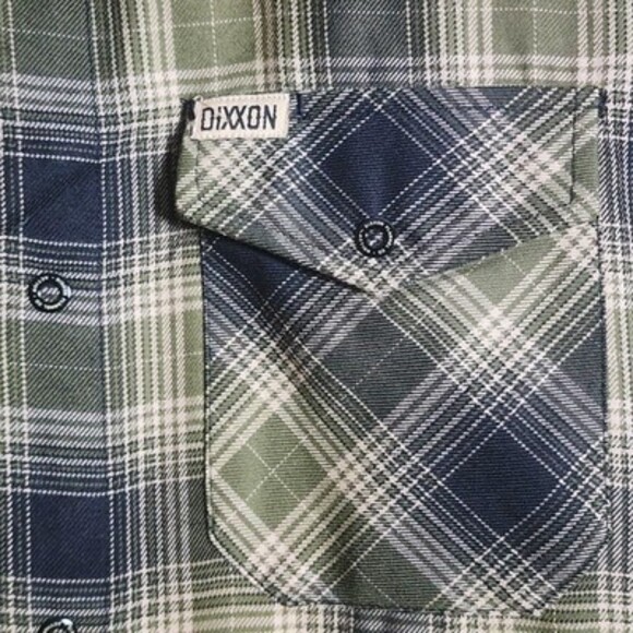 Dixxon Flannel Shirt Mens XL Green Black Plaid Action D-Tech Workwear Casual - Picture 2 of 11